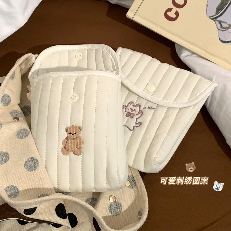 Korean Quilted Mommy Bags Portable Stroller Nappy Bag Baby Diaper Caddy Bear Organizer Changing Bag Storage Baby Accessories