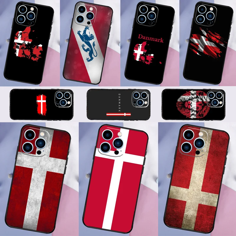 Denmark Flag Phone Case For iPhone 16 15 14 12 11 13 Pro Max Mini Plus X XS Max XR Back Cover