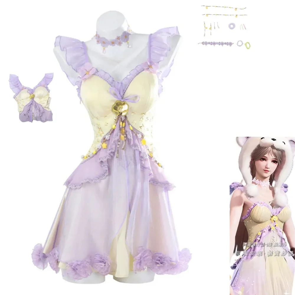 Игра Naraka: Bladepoint Ying ZiPing, пижама, костюм для косплея, новая кожа, фиолетовое платье, женская пижама, милый повседневный костюм для отдыха и вечеринки