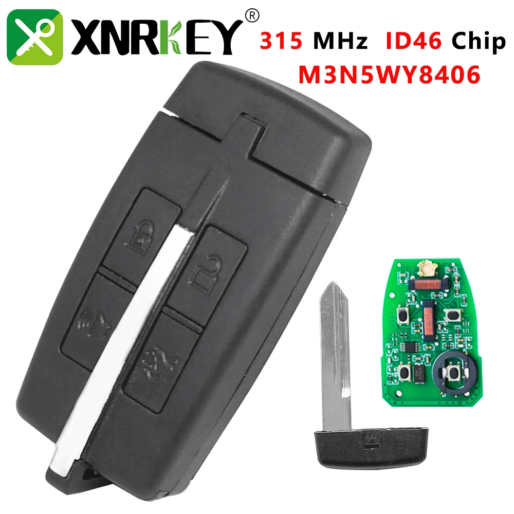 XRNKEY Smart Key  For Lincoln MKS MKT Ford Taurus 2009 2010 2011 2012 315MHz ASK PCF7952A ID46 Chip 267F-5W