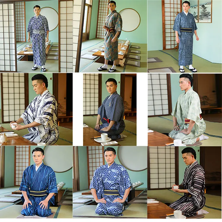 

Kimono Men's Japanese Traditional Classical Formal Dress Fireworks Clothing Gentleman Anti-Wrinkle Ironing-Free