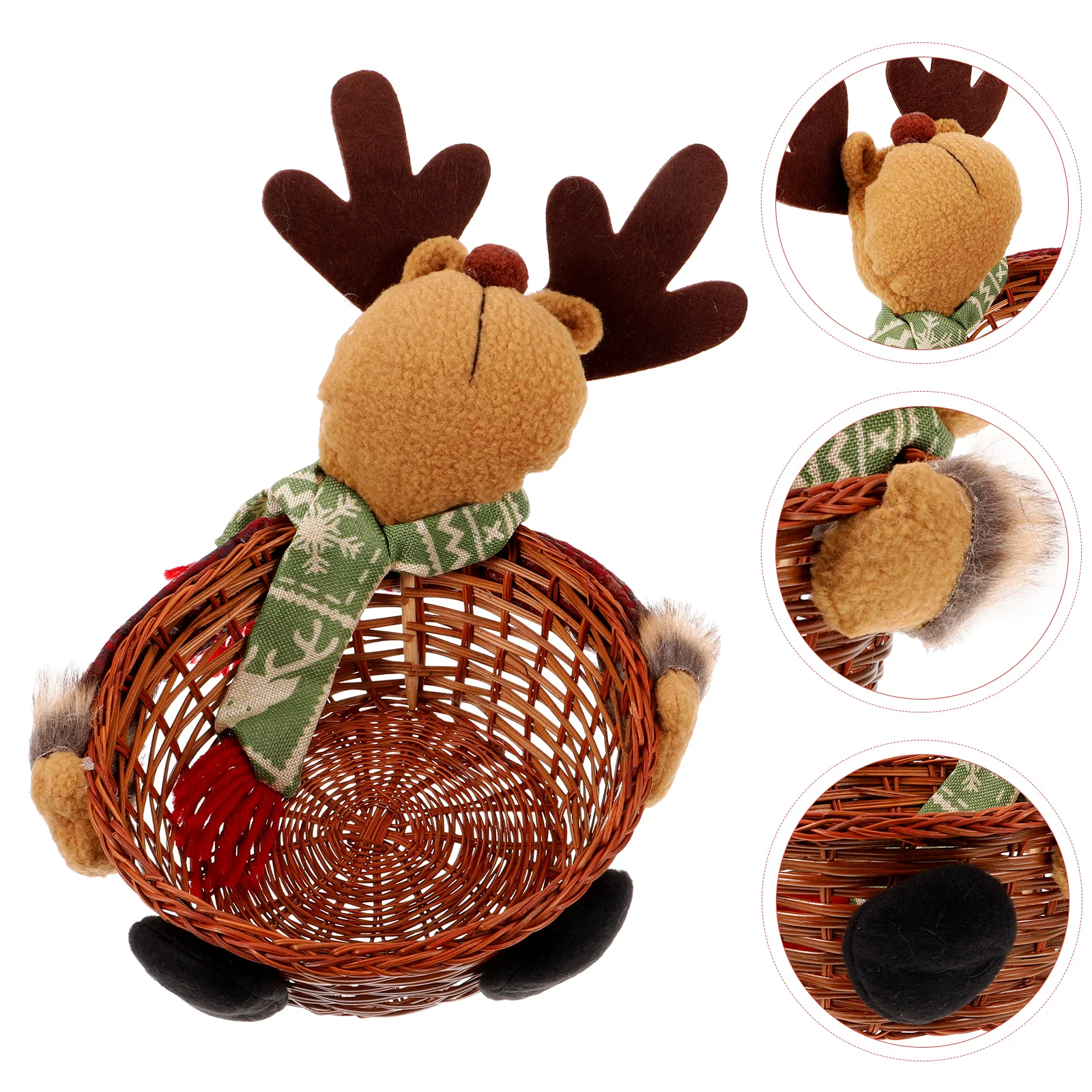 

Christmas Basket Candy Plate Decorations Xmas Container Ornament Dining Table Child