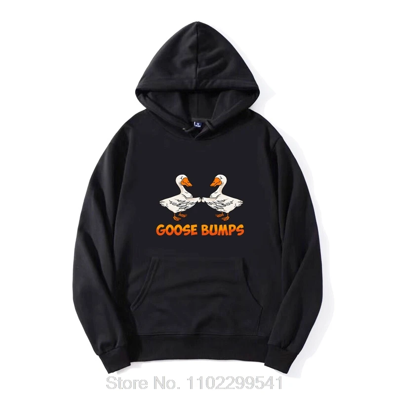 Kawaii Goose Hoodie Funny Goosebumps Silly Goose Hoody Men Casual Commuter Oversized Sweatshirt Camisetas Custom Streetwear