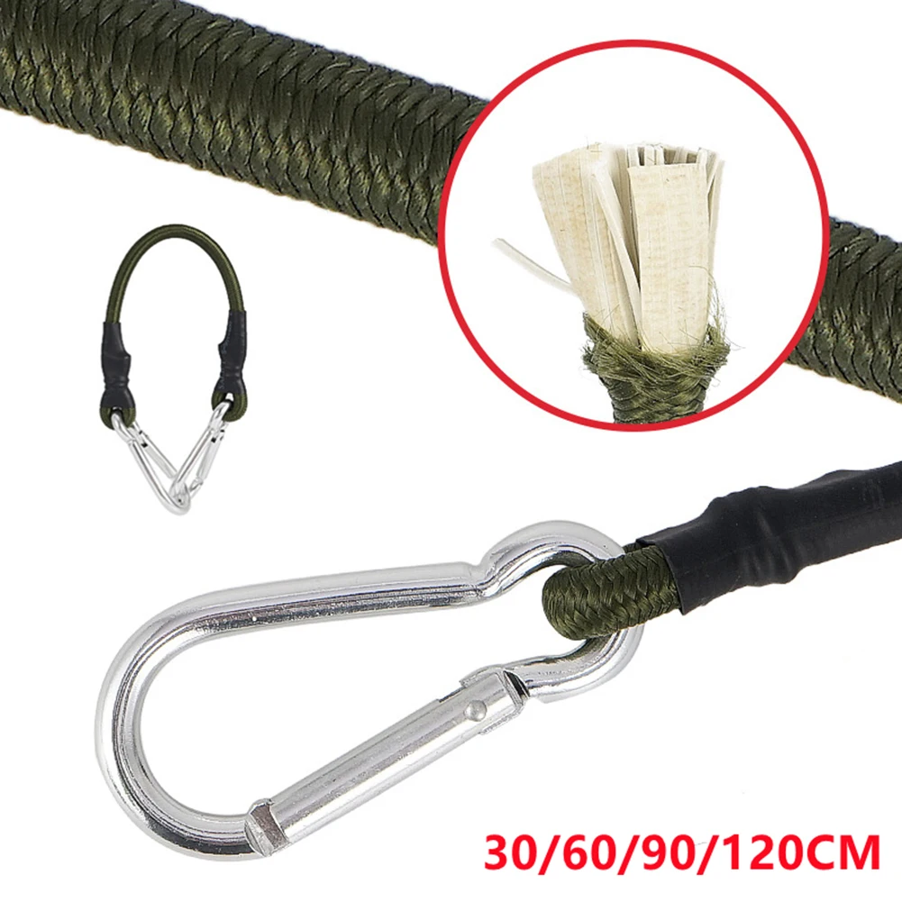 

Carabiner Elastic Cords Army Green Carabiner Bungee Cords Elastic Straps with Metal Hooks Heavy Duty (30 120cm)