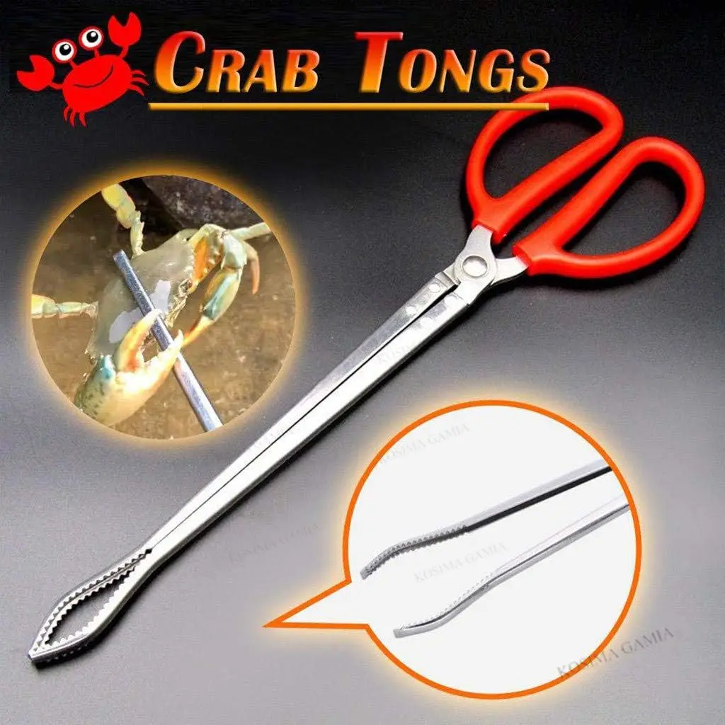 Stainless Steel Sea-Catching Tool for Lobster Eel Loach Crab Fire Tongs Clip Anti-Slip Design-Reptile & Amphibian Supplies