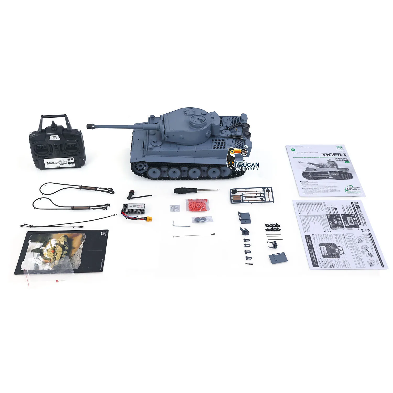 

Gifts HENG LONG 1/16 7.0 Plastic Tiger I RC Tank 3818 360 Turret Barrel Recoil FPV RC Panzer Car Vehicle TH17238-SMT4