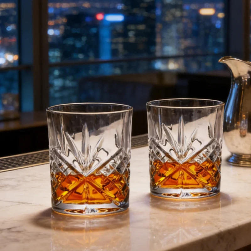 

330ml/350ml Whiskey Glass Luxury Foreign Wine Glass Classical Cup Juice Beverage Cups Cold Drink Mug Suitable for Gift Giving