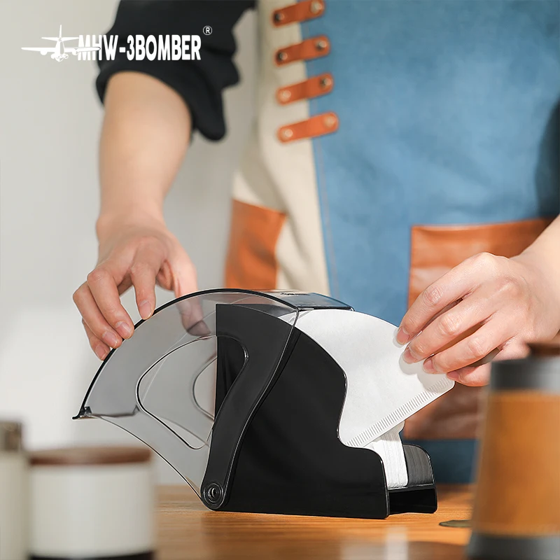 MHW-3BOMBER Classic Coffee Filter Holder Durable Coffee Filter Storage Box Cafe Bar Filter Box Exquisite Home Barista Accessorie
