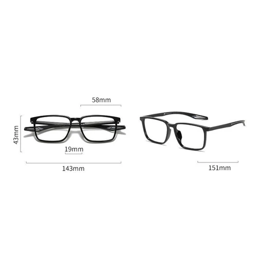 Imagen 2 del producto Urltra-Light Sport gafas cuadradas con bloqueo de luz azul para miopía para hombres TR90 gafas graduadas para estudiantes-0,5-0,75 a-6,0