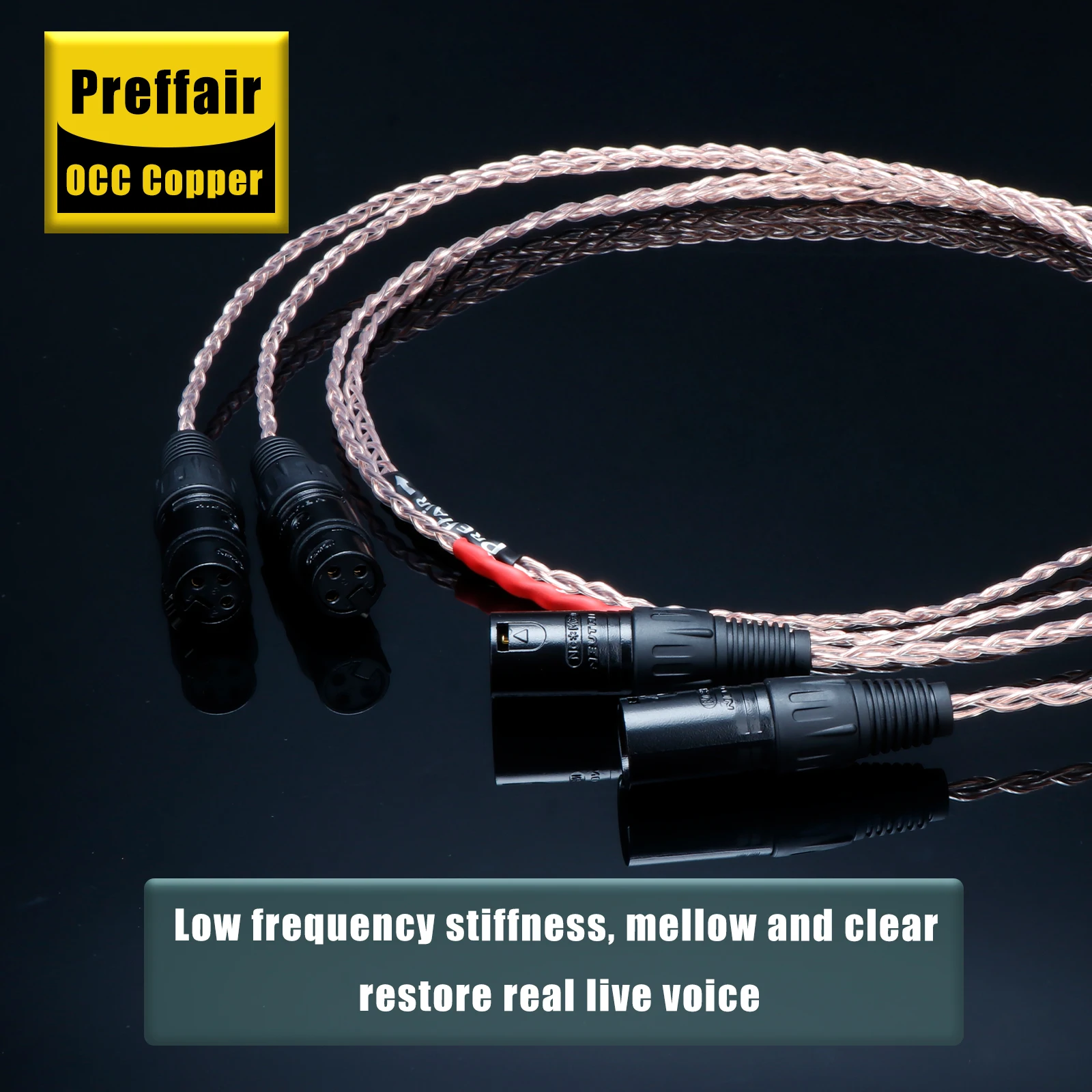 

Preffair OCC XLR Cable 3CU Audio Cable Silver Plated Balanced Digital Signal Wire Gold Plated 3Pin Male to Female XLR Connector