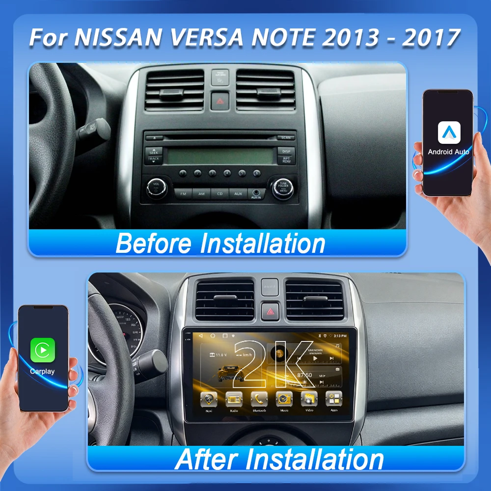 Carplay For NISSAN VERSA NOTE 2013 2014 2015 2016 2017 Car Radio Multimedia Player Android 16 Touch Screen GPS 8 Core FM DSP 5G