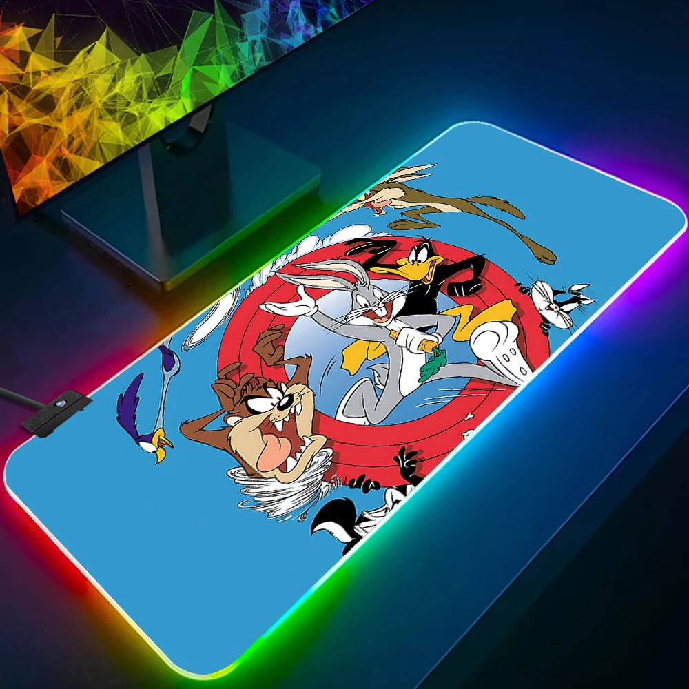 

B-Bugs B-Bunny Rabbit RGB Pc Gamer Keyboard Mouse Pad Mousepad LED Glowing Mouse Mats Rubber Gaming Computer Mausepad