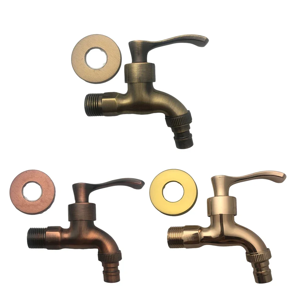 Antiuque Bronze Washing Machine Crane Decorative Outdoor Faucet Vintage Garden Bibcock Tap Wall Mounted Mop Faucet Zinc Alloy