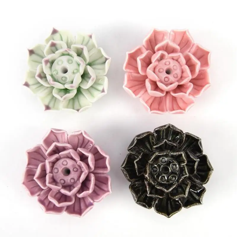 Keramik-Räucherstäbchenhalter Lotus-Räucherplatte Sandelholz-Agarholz-Räucherstäbchen für Meditation und Aromatherapie