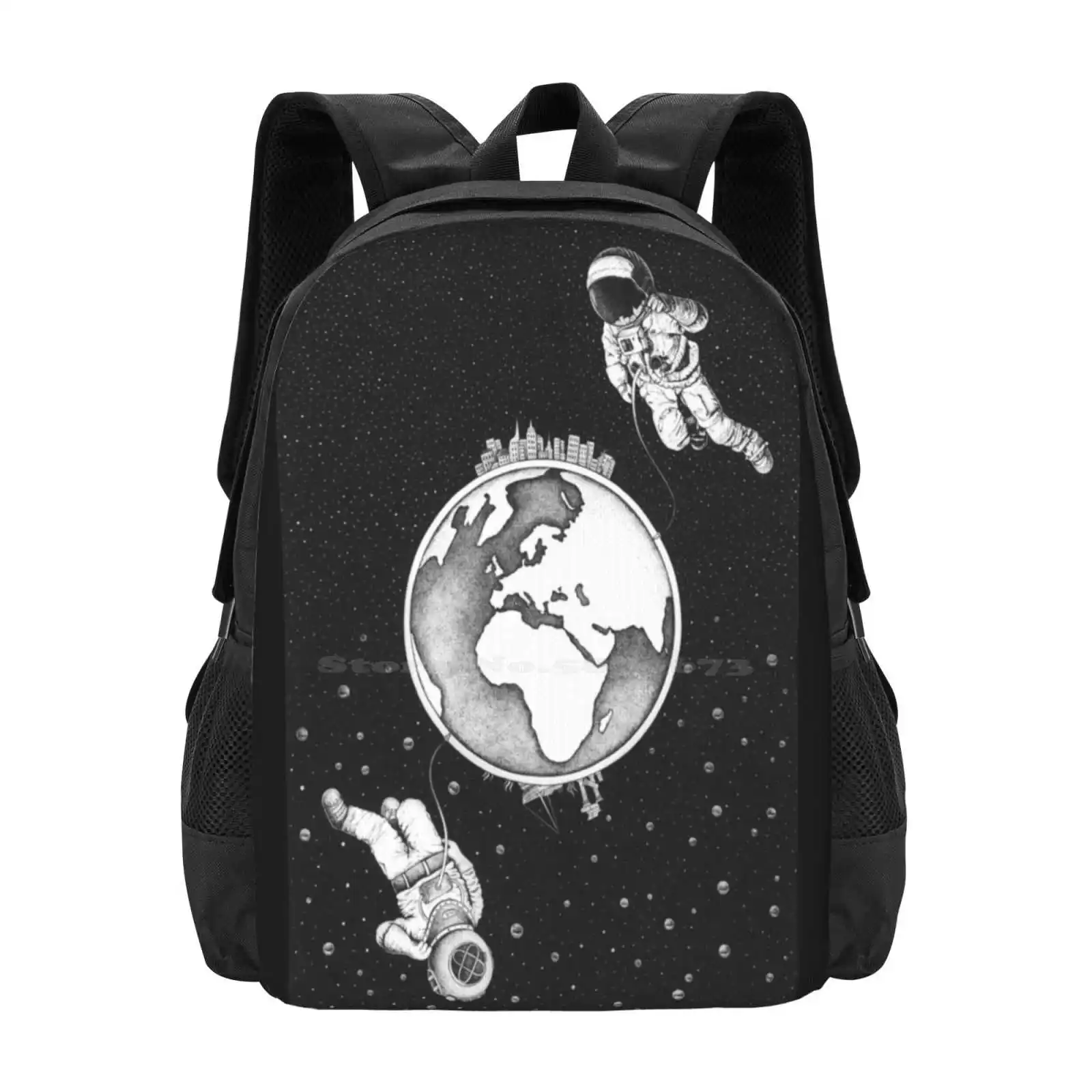 Explorers. Hot Sale Schoolbag Backpack Fashion Bags Space Stars Explore Exploration Scubadiver Bubbles Dreamy Dreams