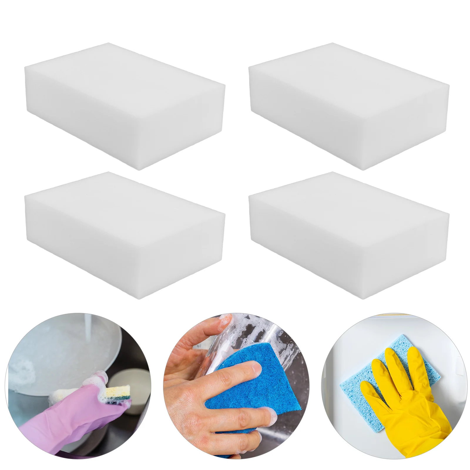 

40 Pcs Foam Cleaner for Car Dish Wand Detergent Kitchen Sponges Scrubber Dryer Vent White Mother