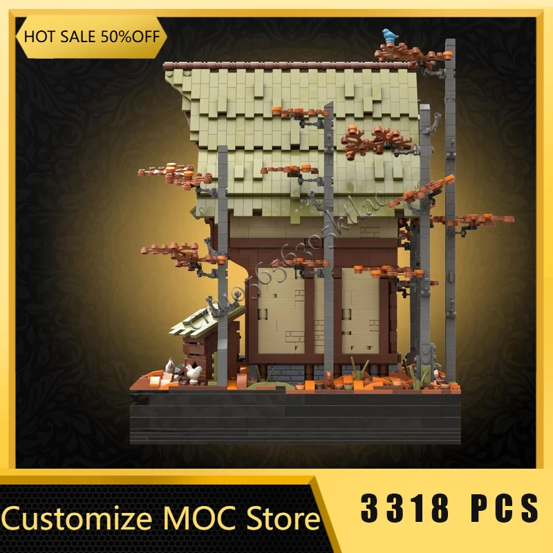 3318 Elementów MOC Średniowieczny Drewniany Dom Diorama Wykwintne Klocki Model Puzzle dla Dzieci Zabawki do Składania Prezent na Festiwal