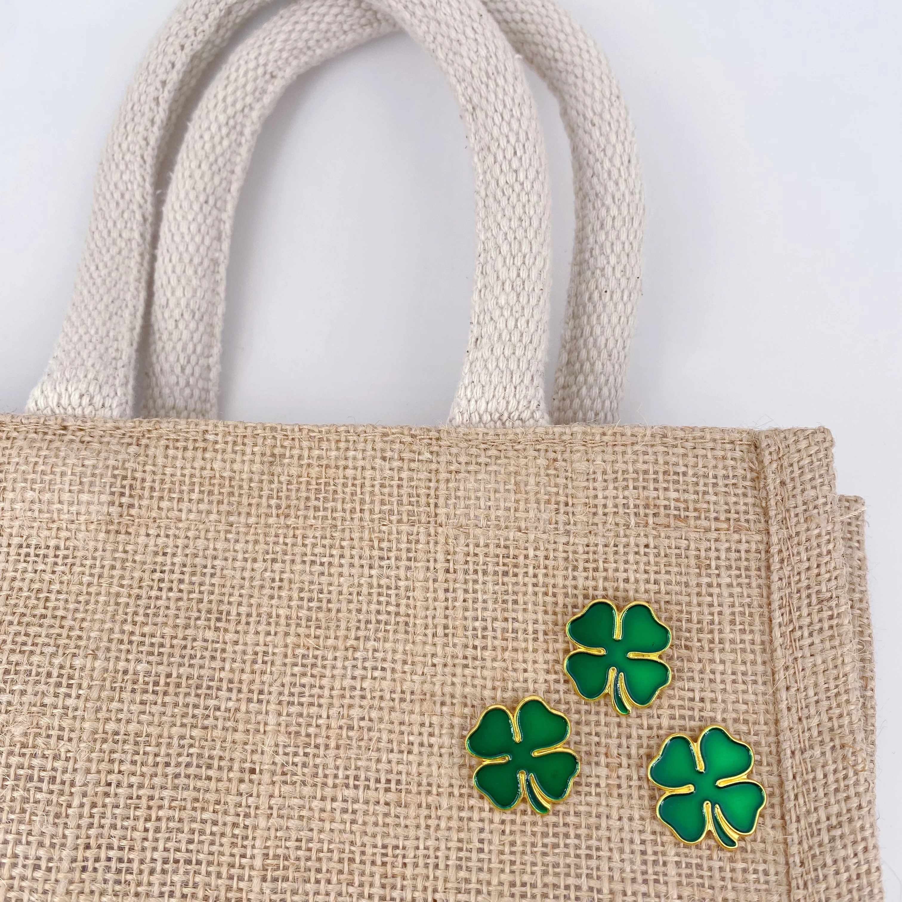 دبابيس شامروك لعيد القديس باتريك - 5/10/50/100 قطعة بالجملة، مينا خضراء أربع أوراق البرسيم بروش هدية تذكارية للمهرجانات الأيرلندية #4