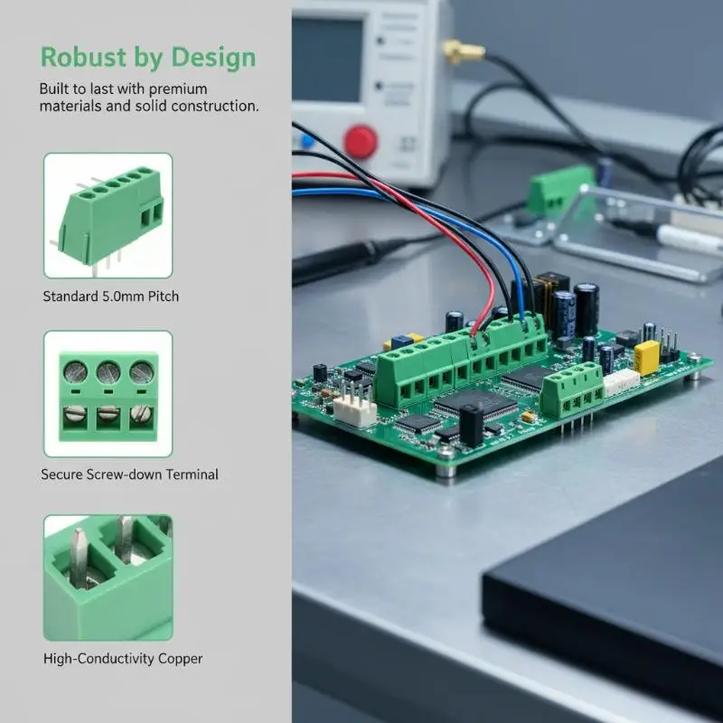 DG128R Right Angle Screw Terminal Blocks 5.0mm Pitch 2-12P Universal WJ128R Connectors for PCB Circuit Board Projects