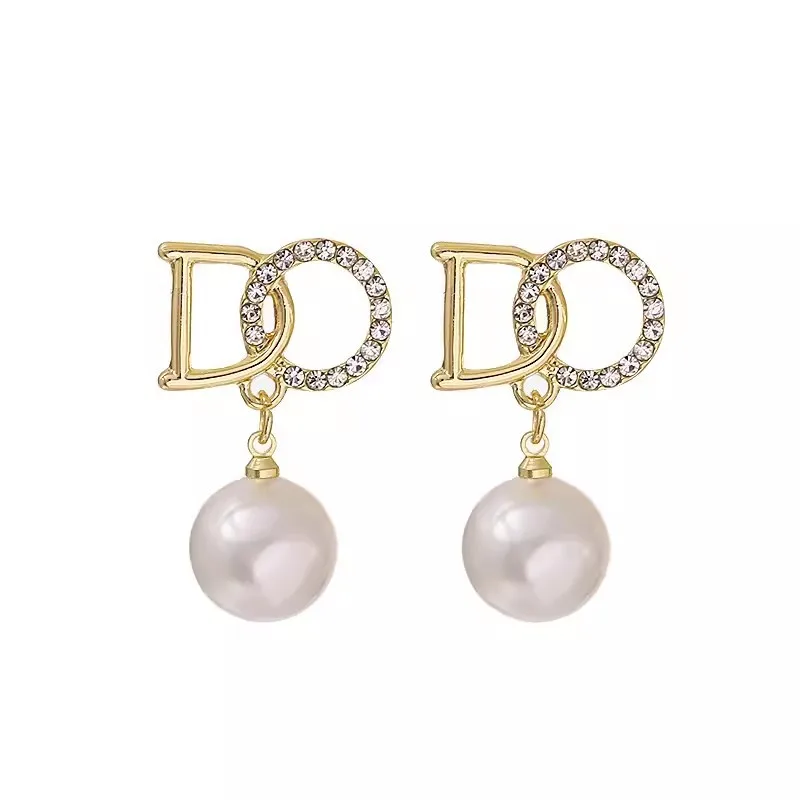 Brincos agulha de prata S925 edição coreana, simples e pequenos, elegantes e personalizados, brincos de pérolas femininos de alta qualidade, novos