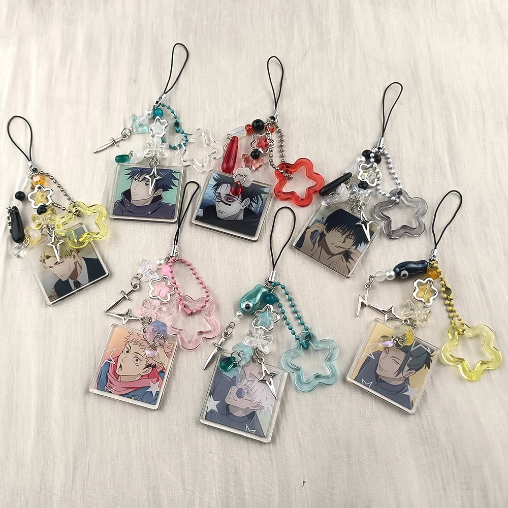 Anime Character Itadori Yuji Gojo Satoru Geto Suguru Acrylic Keychain Pendant Star Phone Strap Bag Decor Anime Fan Gift