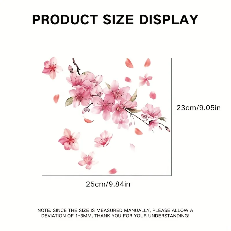 25*23CM Pink Lucky Petal Vinyl Car Stickers Waterproof Auto Decoration for Hood Bumper Door Window Car Accessories