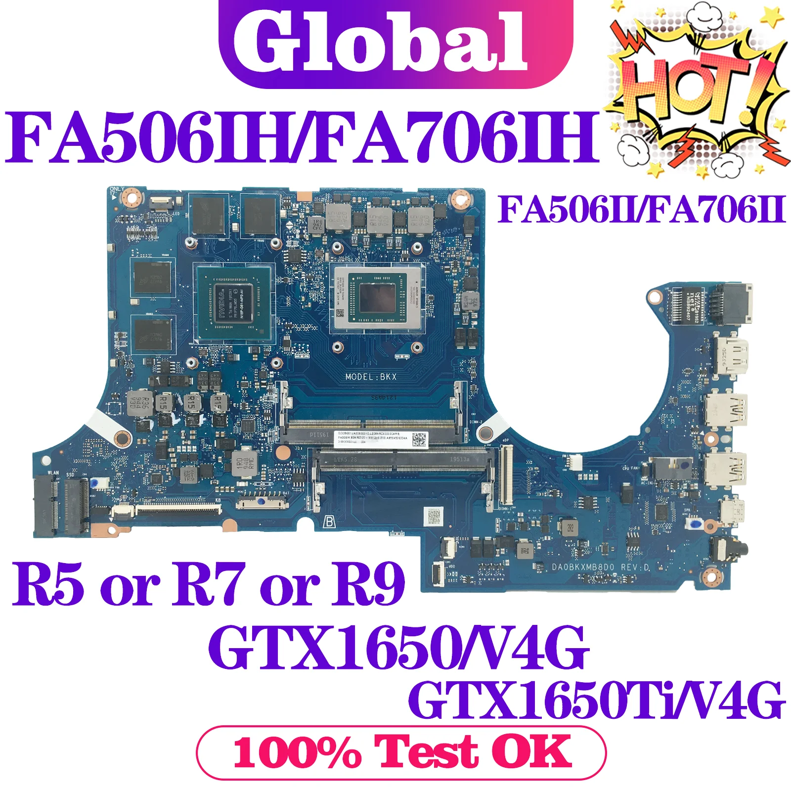 Imagem -03 - Kefu-placa-mãe Laptop para Asus Mainboard para Tuf A15 Fa706 Fa506iu Fa506iv Fx506i Fa506ii Fa506ih Fa706ii Fa706iu