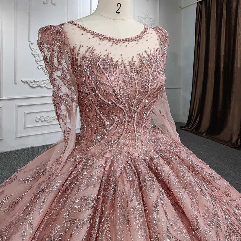 Elegant Prom Dresses 2023 Long Sleeve Lace Beading Sparkle Evening Dresses Modest Formal Dress