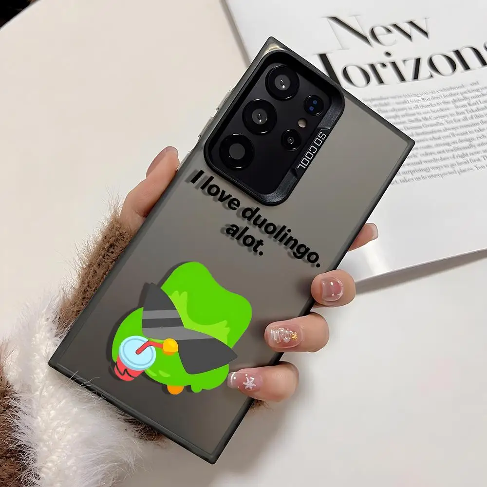 Чехол для телефона с логотипом d-duolingo Owls для Samsung Galaxy S25 Edge S24 S23 S22 S21 S20 Ultra Funda, силиконовый серебристый чехол