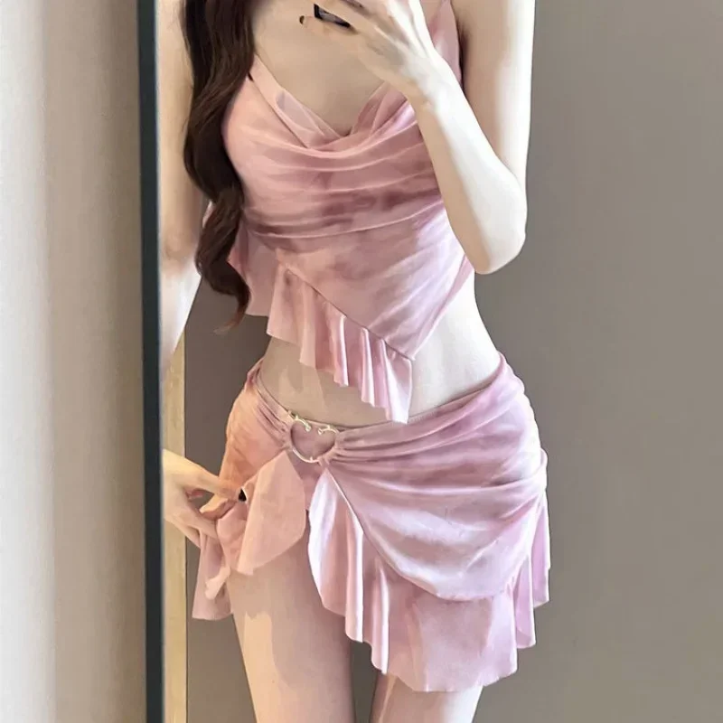 2025 Nuevo conjunto de bikini de tres piezas para mujer Traje de baño de dos piezas premium para cubrir, conservador adelgazante Vacaciones en la playa Hot Spring S