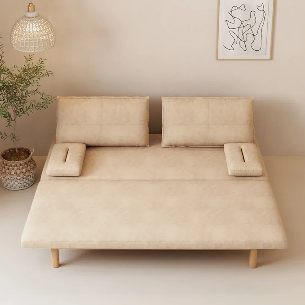 

Solid Wood Retractable Foldable Dual-Purpose Modern Minimalist Living Room Double Sofa