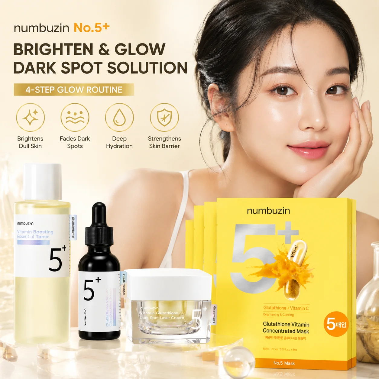 Skincare Noera - Numbuzin No.5+ Glutathione Vitamin Skincare Set