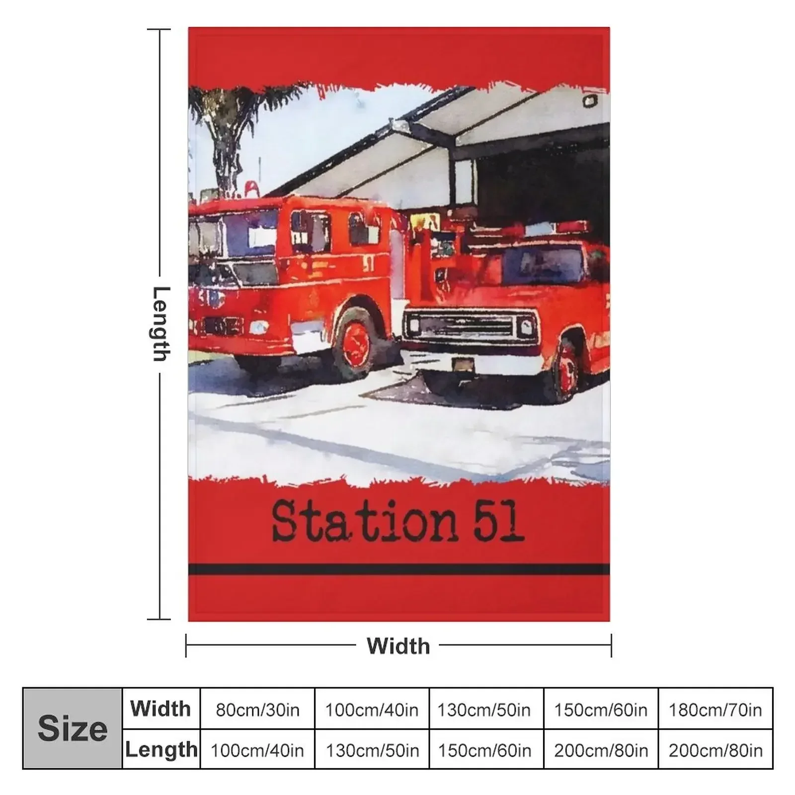 Fire Station 51, Emergency TV Show, Firetruck Throw Blanket Retros Designers Softest Personalized Gift Blankets