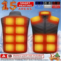 15 Areas USB Heated Jacket Men Women Electric Heated Vest Heating Coat Bodywarmer Winter Outdoor Soft Shell Smart Veste Camping