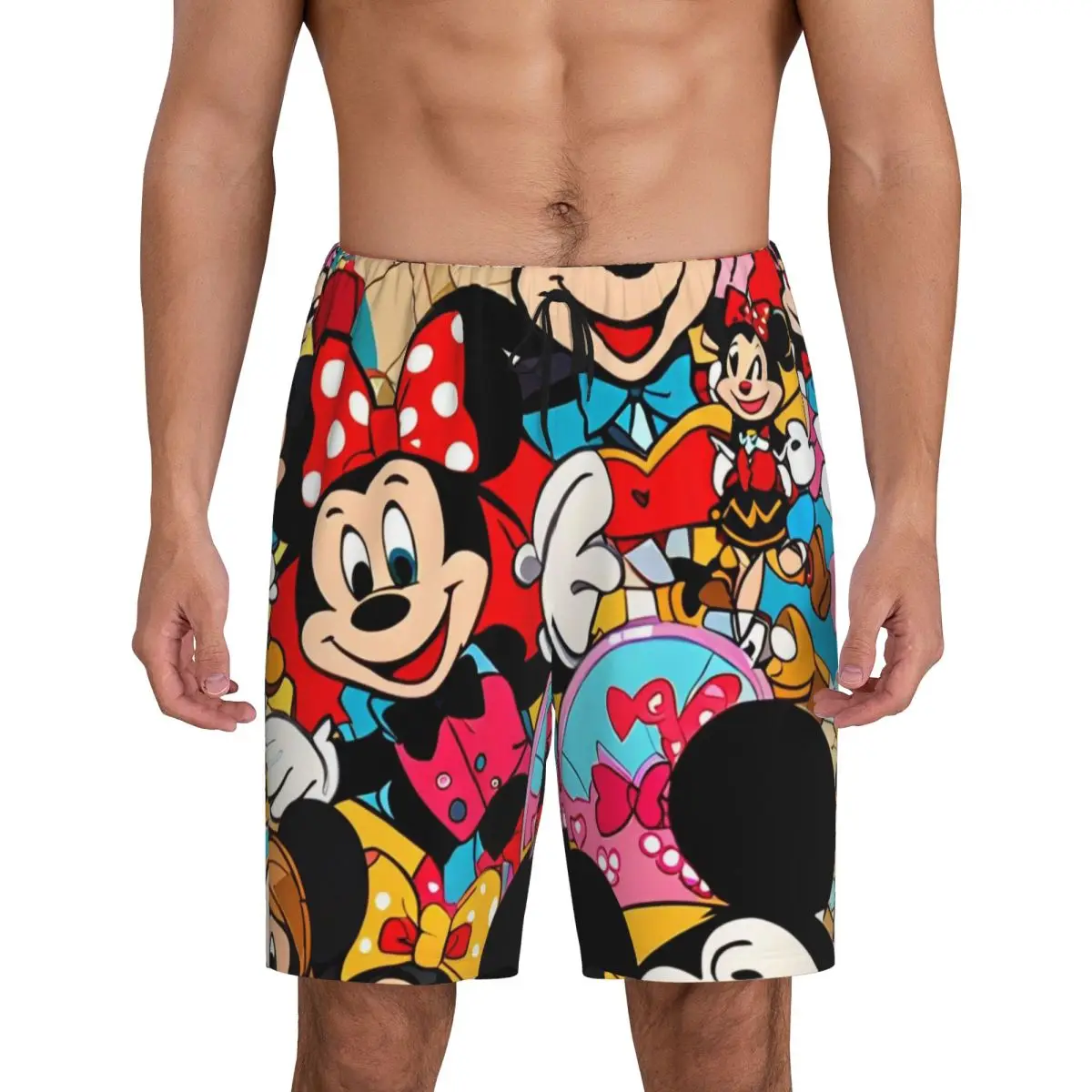 

Custom Printed Minnie Mickey Mouse Cartoon Animation Pajama Shorts Men Sleepwear Bottoms Sleep Short Pjs with Pockets