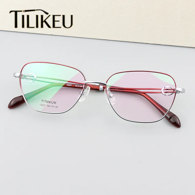 New Ultra Light Pure Titanium Glasses Frame Trend Oval Full Rim Anti Blue Comfort Luxury Designer Women's Eyeglasses Frame 2026