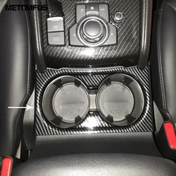 For Mazda CX5 CX-5 KF 2017-2022 2023 2024 Carbon Fiber Cup Holder Cover Trim Water Bottle Frame Interior Accessories Car Styling