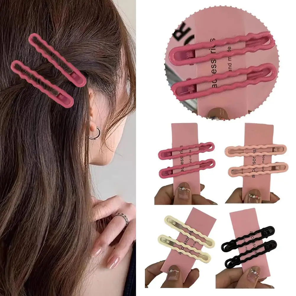 Candy Color Hair Clips Girls Vintage Frosted Geometry Lovely Women Alloy Hairpins Duckbill Adult Accessories Hairpin Hair W E2B6