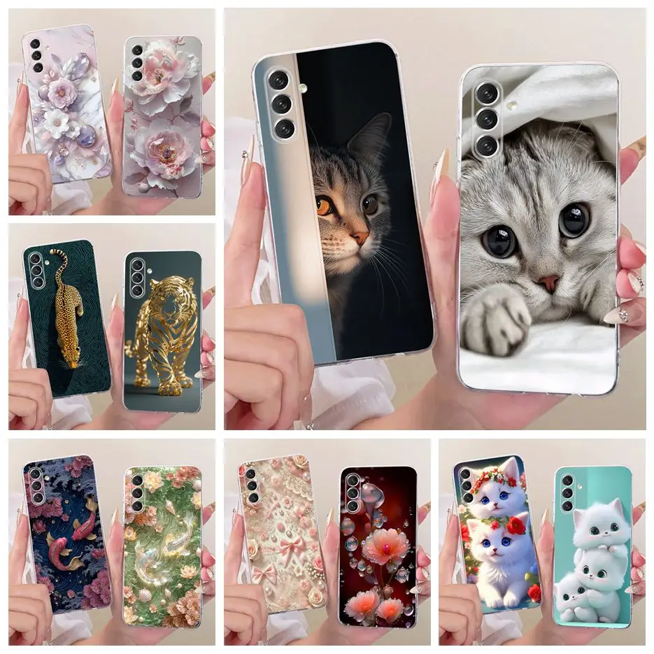 For Samsung Galaxy A04s Case SM-A047F Cute Cat Luxury Painted Cover Soft Slim Phone Case For Samsung A04 A 04 s Galaxy A04e Bags