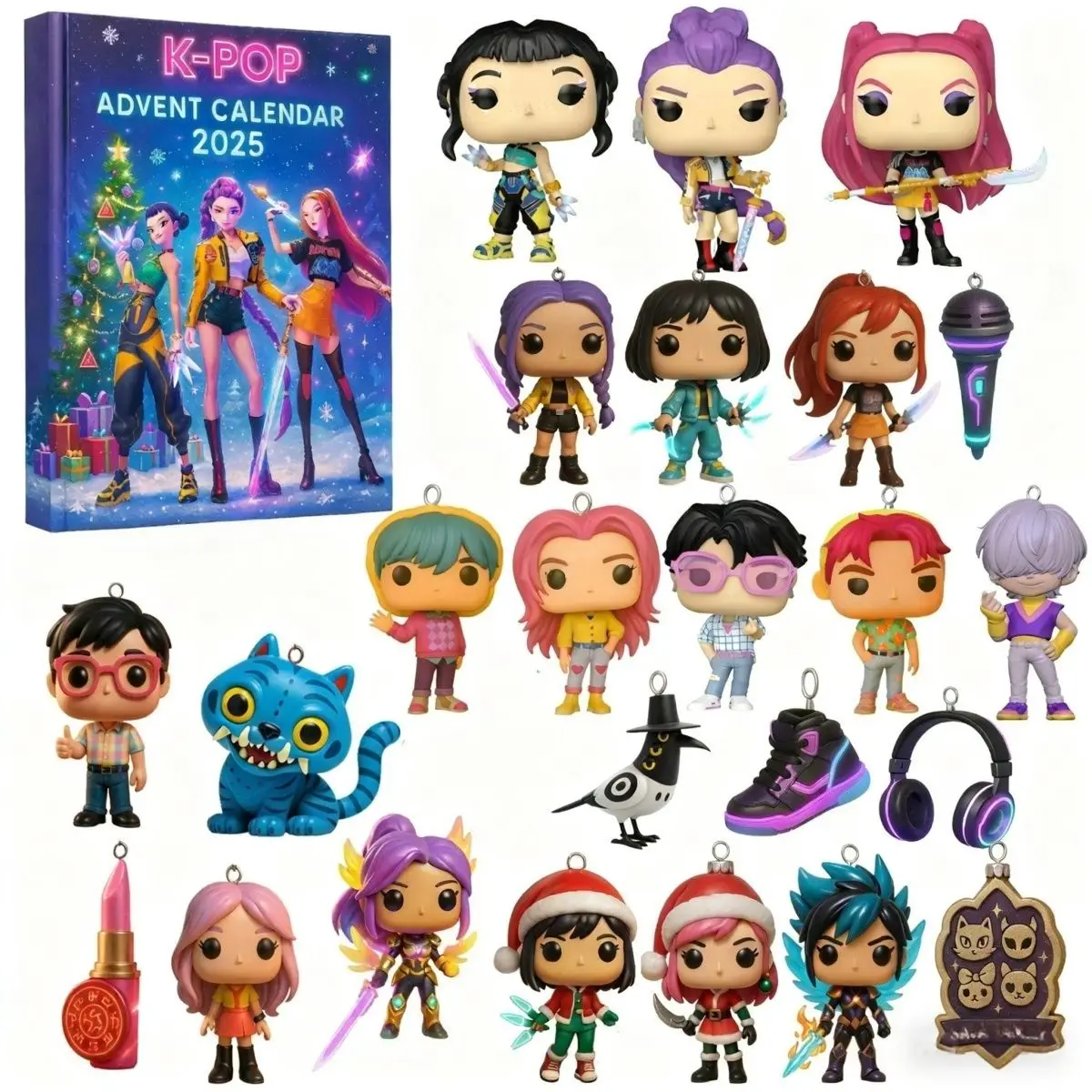 K-pop Demon Hunters caja ciega diablo Saja coleccionar figura de Anime chico fiesta Cosplay juegos dibujos animados Huntrix regalo de Navidad decorativo