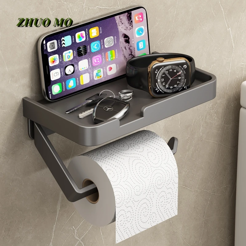 

Non-punching Toilet Tissue Holder for Home, WC Shelf Bathroom, Waterproof Kitchen Paper Holder, Bathroom Accessories