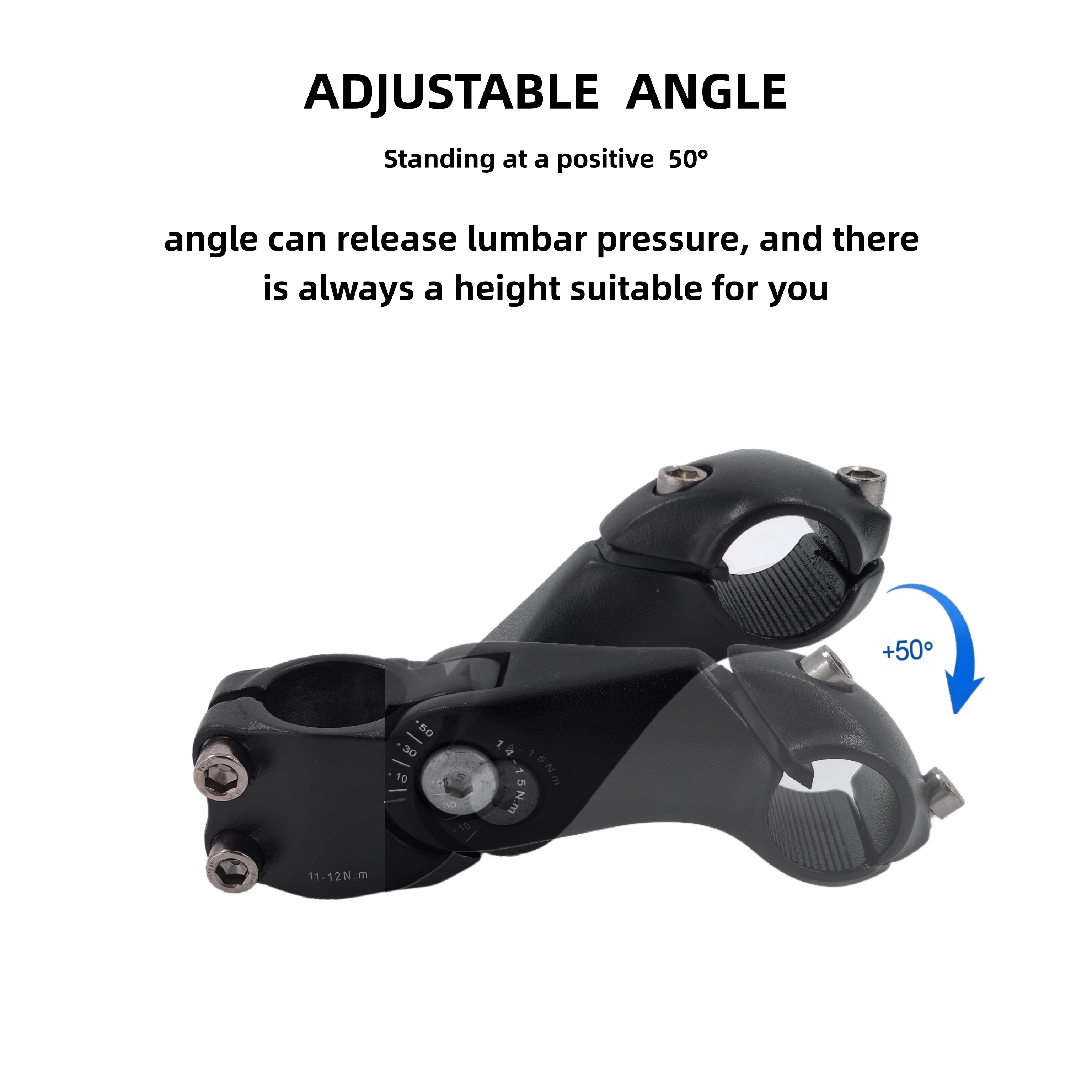 

Mountain Bike Raise Erect Bicycle Stem Aluminum Alloy 25.4mm Caliber Adjustable Height Enhancer Handlebar Accessory