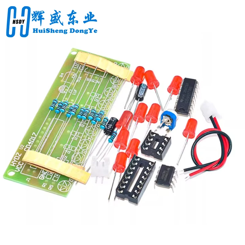 Zestaw do nauki NE555 + CD4017, moduł LED migających świateł, elektroniczny zestaw LSD-10 3-4.5V DIY dla Arduino — zdjęcie produktu 4