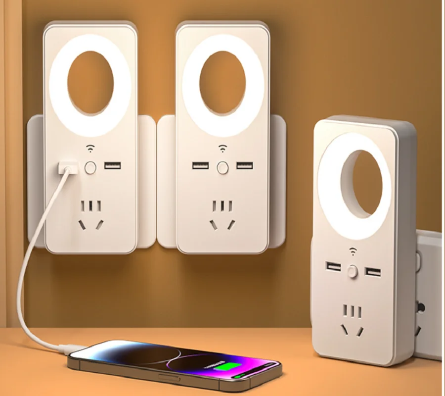 

Голосовое управление, ночник, розетка, конвертер, USB-разъемная плата, лампа для защиты глаз в общежитии, светодиодная настольная лампа, розетка, настенный светильник