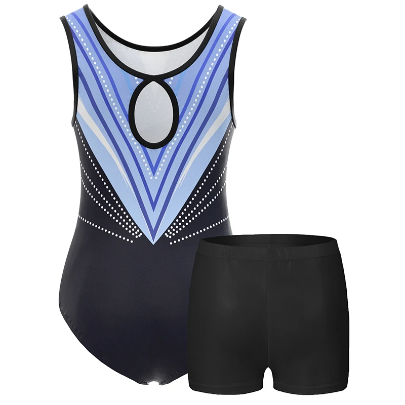 Body da ginnastica per ragazze Canotta senza maniche Atletica Biketard Bambini Water-goccia Indietro Unitard Tumbling Activewear Abiti