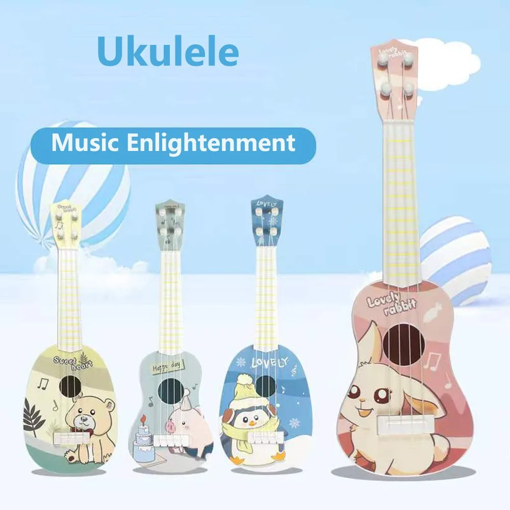 Gitara 4-strunowa Instrument strunowy Zabawki Mini gitara Instrument muzyczny Ukulele klasyczne Ukulele zwierzęce Ukelele