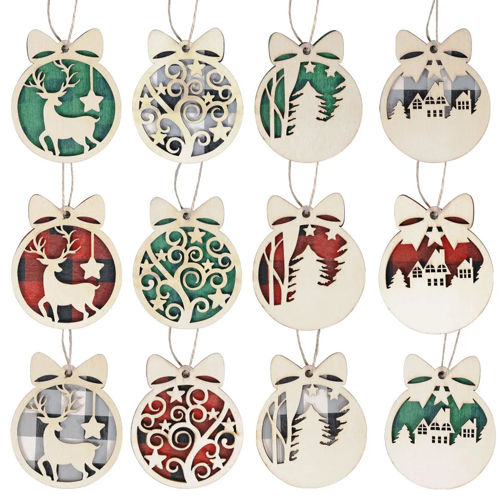 Wooden Christmas Tree Pendants,Home Decorations