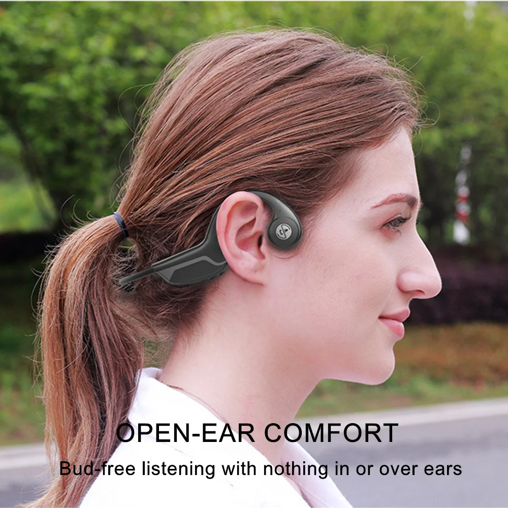 Thật Dẫn Truyền Xương Tai Nghe Không Dây Bluetooth Tai Nghe Nhét Tai Chống Nước Thể Thao Tai Nghe Có Mic Cho Tập Luyện Chạy Lái Xe