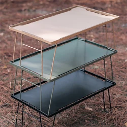 Table Top Board Stable Tabletop Solid Steel Desk Table Top Countertop for Camping Steel Table Top Grid Table Cover for BBQ