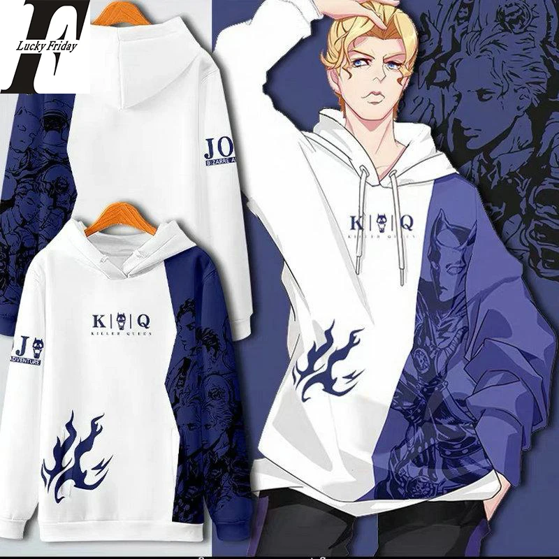 

JOJO's Bizarre Adventure Kira Yoshikage Anime 3d Hoodies Sweatshirts Men Women Hooded Tops Long Sleeve Hoodie Pullover Plus Size